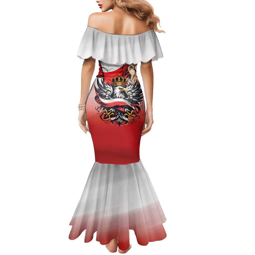 Poland Independence Day Mermaid Dress Polska White Eagle and Flag Style - Wonder Print Shop