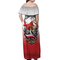 Poland Independence Day Off Shoulder Maxi Dress Polska White Eagle and Flag Style - Wonder Print Shop