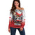 Poland Independence Day Off Shoulder Sweater Polska White Eagle and Flag Style - Wonder Print Shop