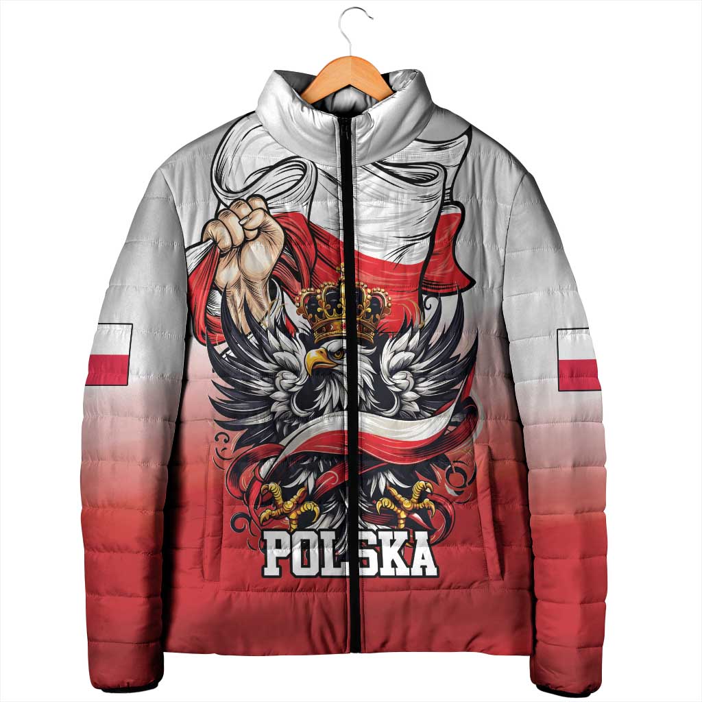 Poland Independence Day Padded Jacket Polska White Eagle and Flag Style - Wonder Print Shop