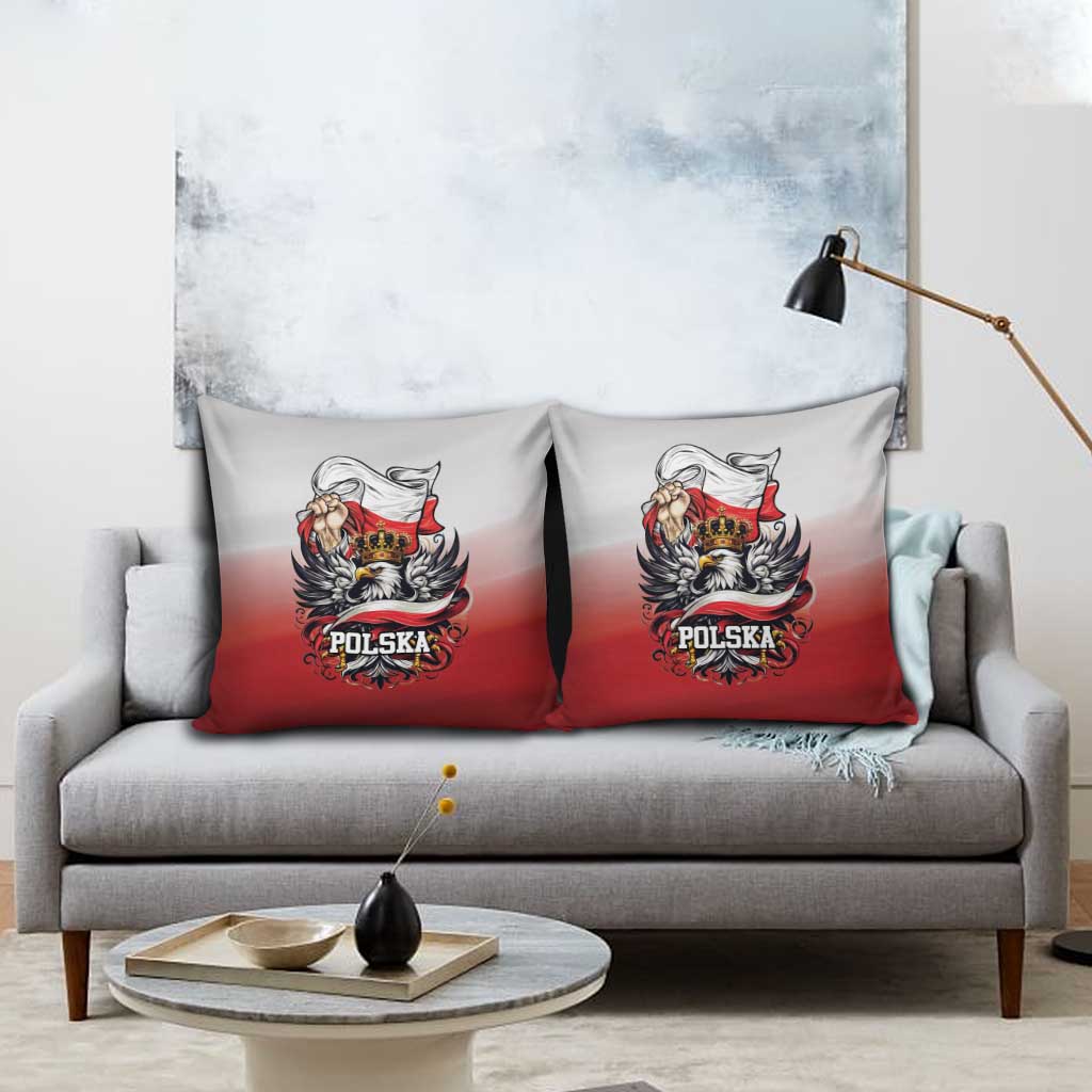 Poland Independence Day Pillow Cover Polska White Eagle and Flag Style - Wonder Print Shop