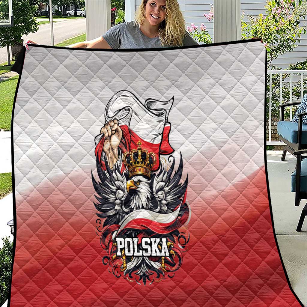 Poland Independence Day Quilt Polska White Eagle and Flag Style - Wonder Print Shop