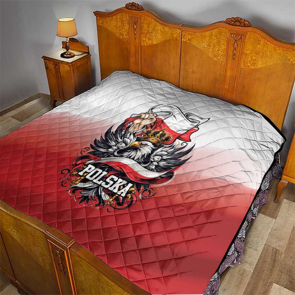 Poland Independence Day Quilt Polska White Eagle and Flag Style - Wonder Print Shop