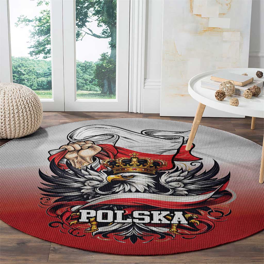 Poland Independence Day Round Carpet Polska White Eagle and Flag Style - Wonder Print Shop