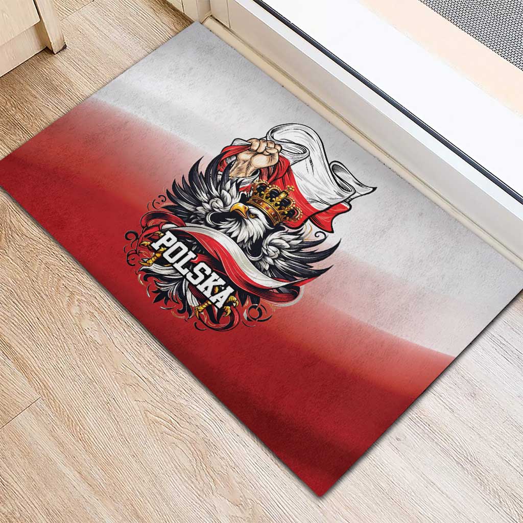 Poland Independence Day Rubber Doormat Polska White Eagle and Flag Style - Wonder Print Shop