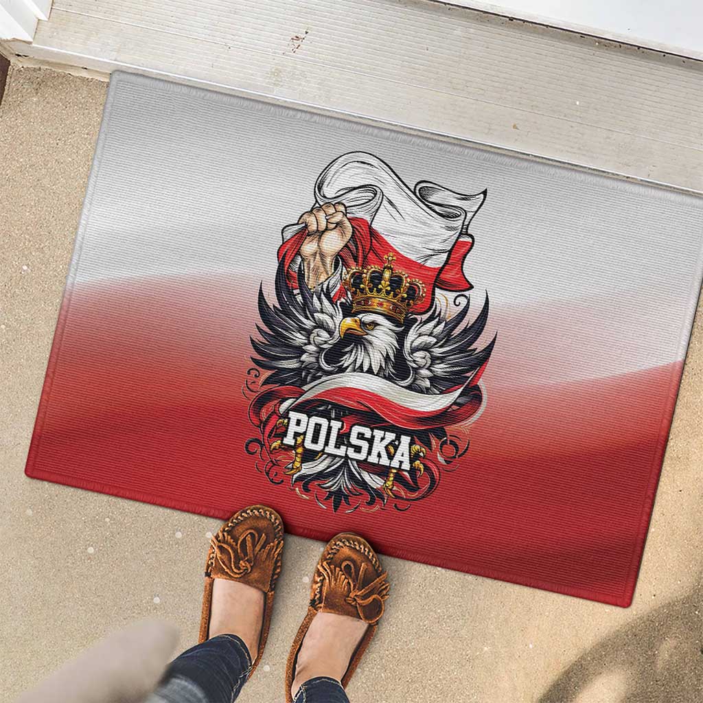 Poland Independence Day Rubber Doormat Polska White Eagle and Flag Style - Wonder Print Shop