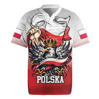 Poland Independence Day Rugby Jersey Polska White Eagle and Flag Style - Wonder Print Shop