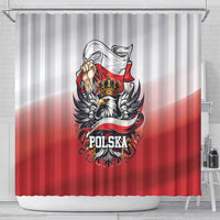 Poland Independence Day Shower Curtain Polska White Eagle and Flag Style - Wonder Print Shop