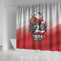 Poland Independence Day Shower Curtain Polska White Eagle and Flag Style - Wonder Print Shop