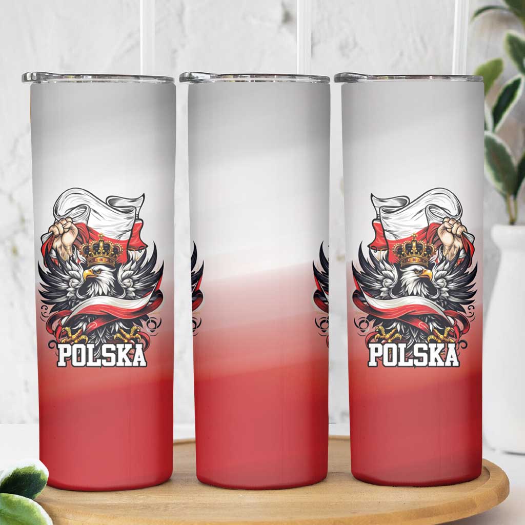 Poland Independence Day Skinny Tumbler Polska White Eagle and Flag Style - Wonder Print Shop