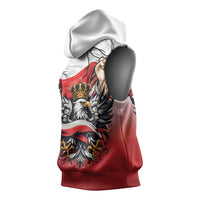 Poland Independence Day Sleeveless Hoodie Polska White Eagle and Flag Style - Wonder Print Shop