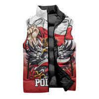 Poland Independence Day Sleeveless Puffer Jacket Polska White Eagle and Flag Style - Wonder Print Shop