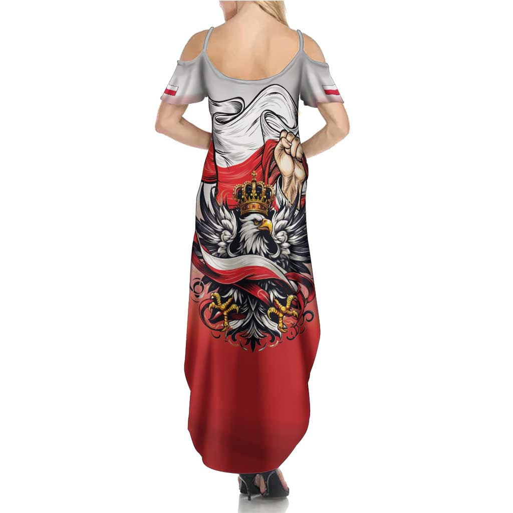 Poland Independence Day Summer Maxi Dress Polska White Eagle and Flag Style - Wonder Print Shop