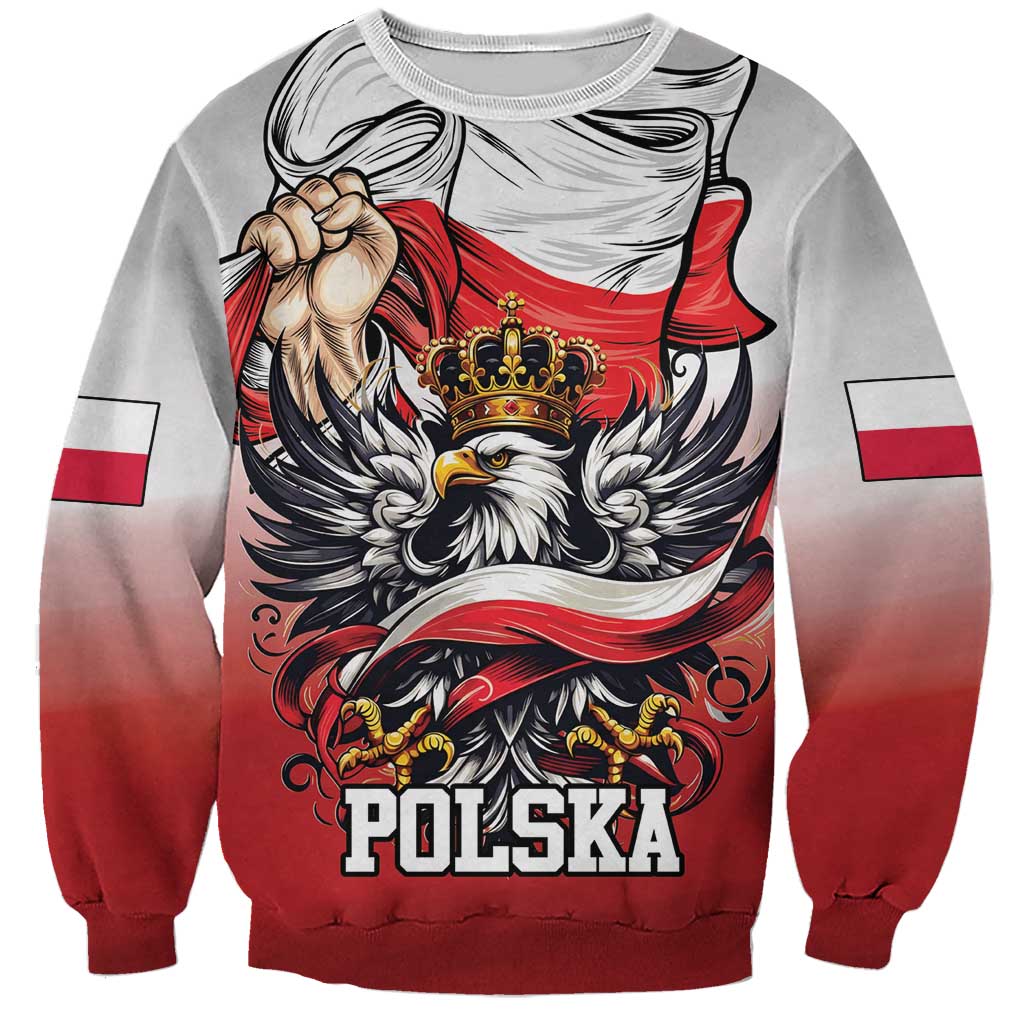 Poland Independence Day Sweatshirt Polska White Eagle and Flag Style - Wonder Print Shop