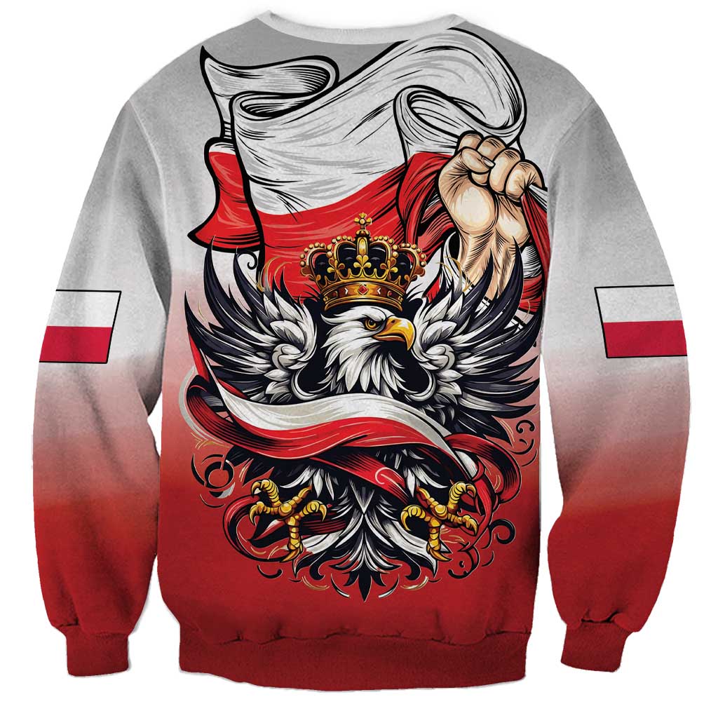 Poland Independence Day Sweatshirt Polska White Eagle and Flag Style - Wonder Print Shop
