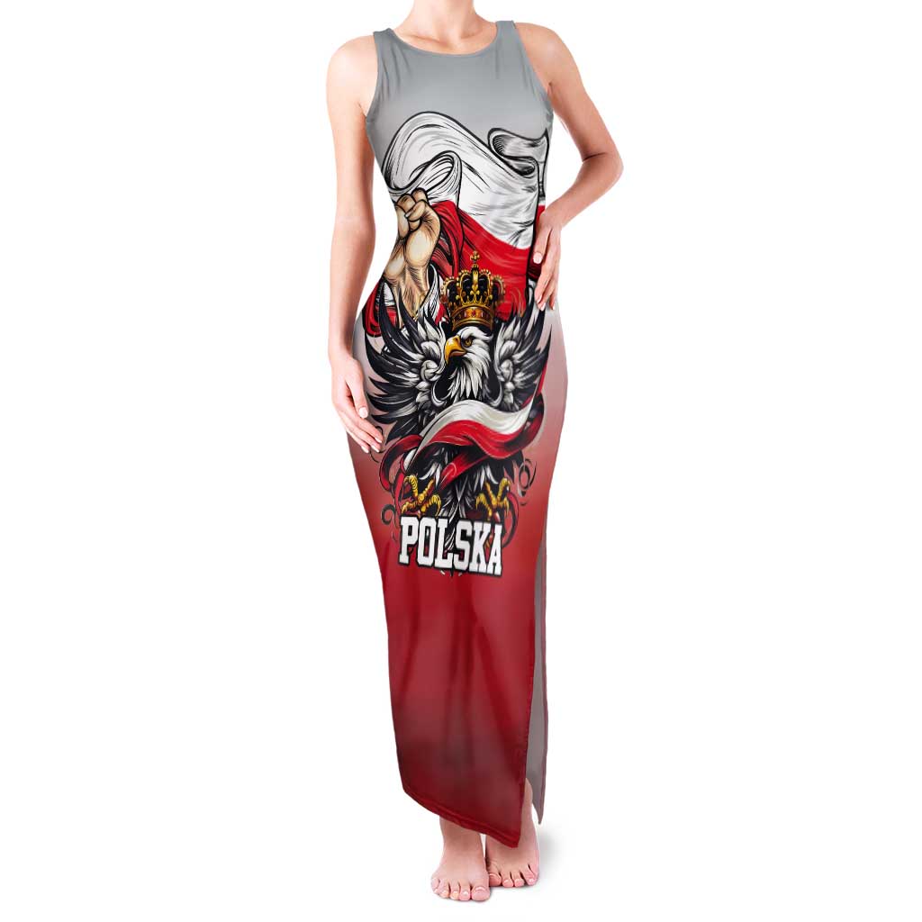 Poland Independence Day Tank Maxi Dress Polska White Eagle and Flag Style - Wonder Print Shop