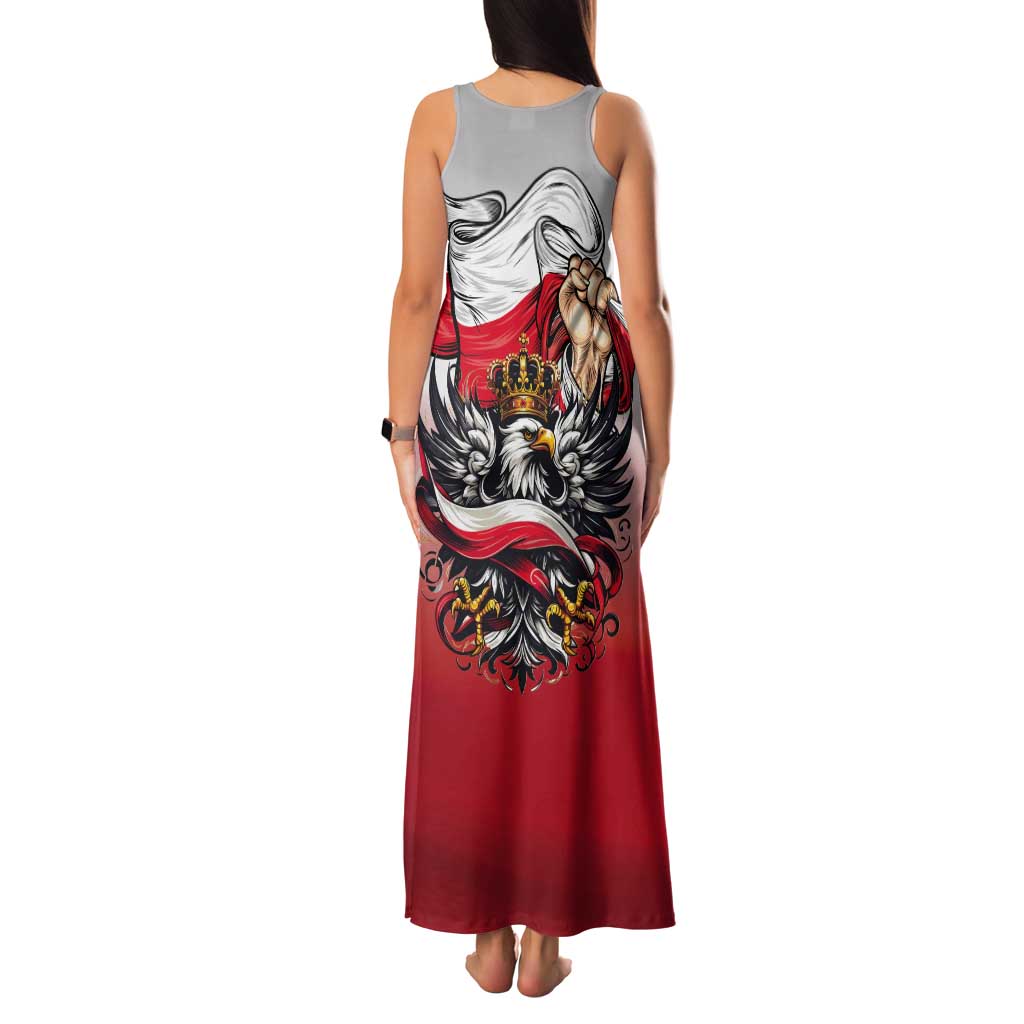Poland Independence Day Tank Maxi Dress Polska White Eagle and Flag Style - Wonder Print Shop