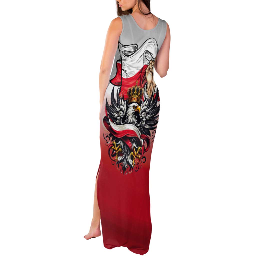 Poland Independence Day Tank Maxi Dress Polska White Eagle and Flag Style - Wonder Print Shop