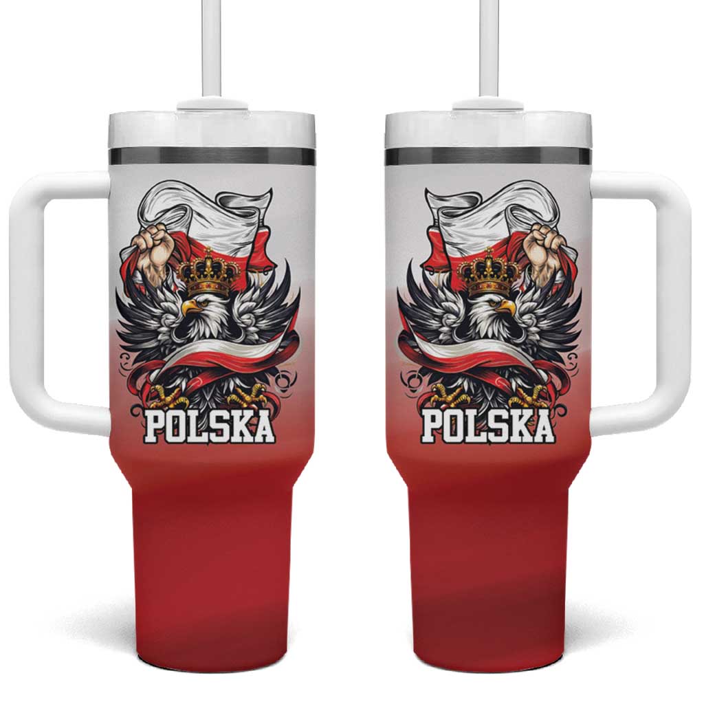Poland Independence Day Tumbler With Handle Polska White Eagle and Flag Style - Wonder Print Shop