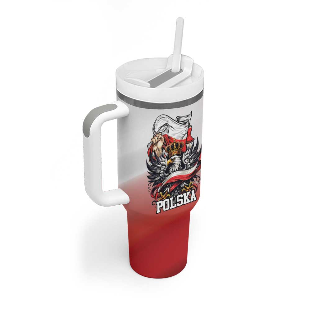 Poland Independence Day Tumbler With Handle Polska White Eagle and Flag Style - Wonder Print Shop