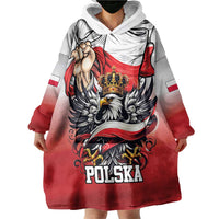 Poland Independence Day Wearable Blanket Hoodie Polska White Eagle and Flag Style - Wonder Print Shop
