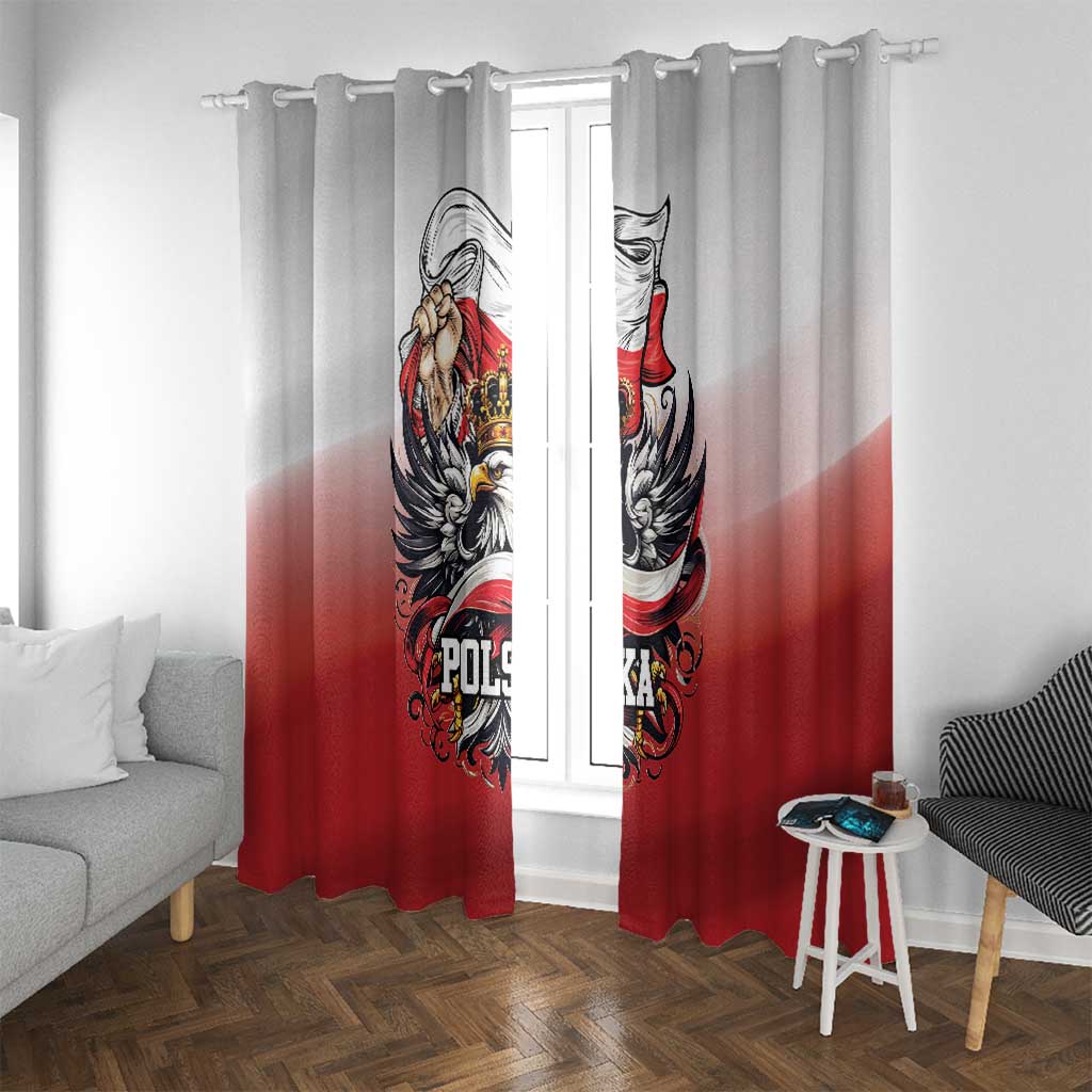 Poland Independence Day Window Curtain Polska White Eagle and Flag Style - Wonder Print Shop