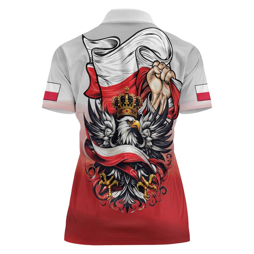 Poland Independence Day Women Polo Shirt Polska White Eagle and Flag Style - Wonder Print Shop