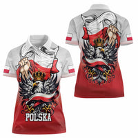 Poland Independence Day Women Polo Shirt Polska White Eagle and Flag Style - Wonder Print Shop