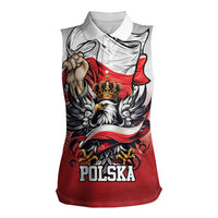 Poland Independence Day Women Sleeveless Polo Shirt Polska White Eagle and Flag Style - Wonder Print Shop