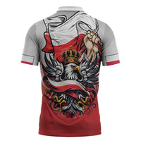 Poland Independence Day Zipper Polo Shirt Polska White Eagle and Flag Style - Wonder Print Shop