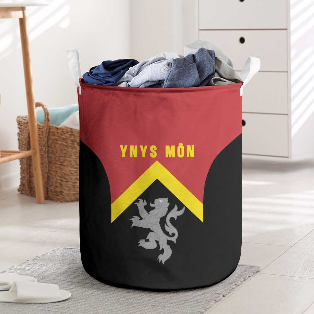 Anglesey Wales Laundry Basket Ynys Mon Welsh Lion Flag Design - Wonder Print Shop