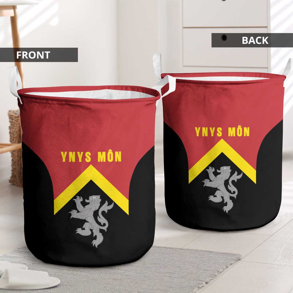 Anglesey Wales Laundry Basket Ynys Mon Welsh Lion Flag Design - Wonder Print Shop