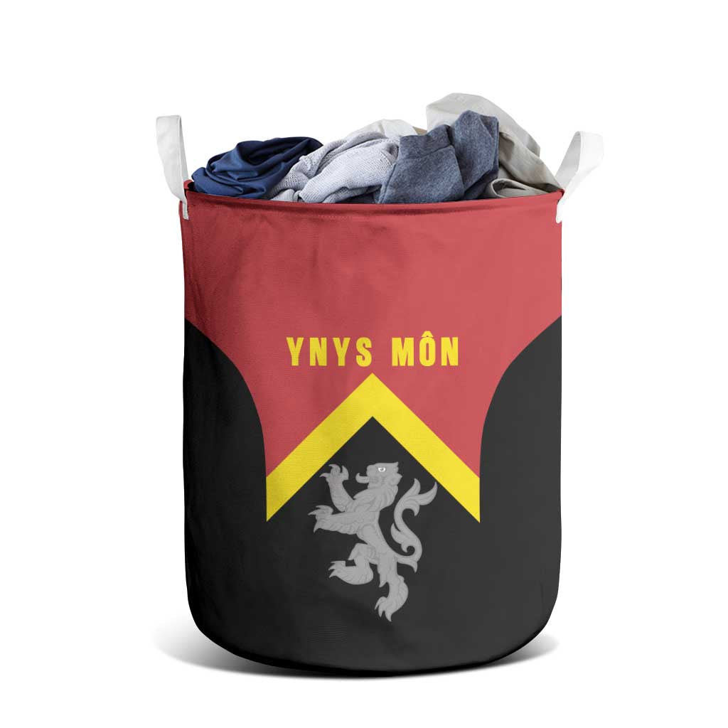 Anglesey Wales Laundry Basket Ynys Mon Welsh Lion Flag Design - Wonder Print Shop