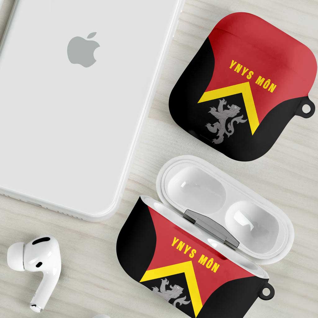 Anglesey Wales AirPods Case Ynys Mon Welsh Lion Flag Design - Wonder Print Shop