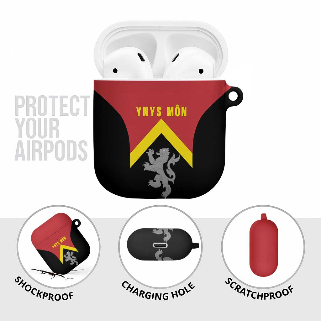 Anglesey Wales AirPods Case Ynys Mon Welsh Lion Flag Design - Wonder Print Shop