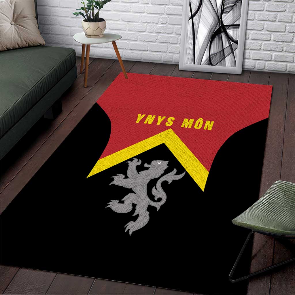 Anglesey Wales Area Rug Ynys Mon Welsh Lion Flag Design - Wonder Print Shop