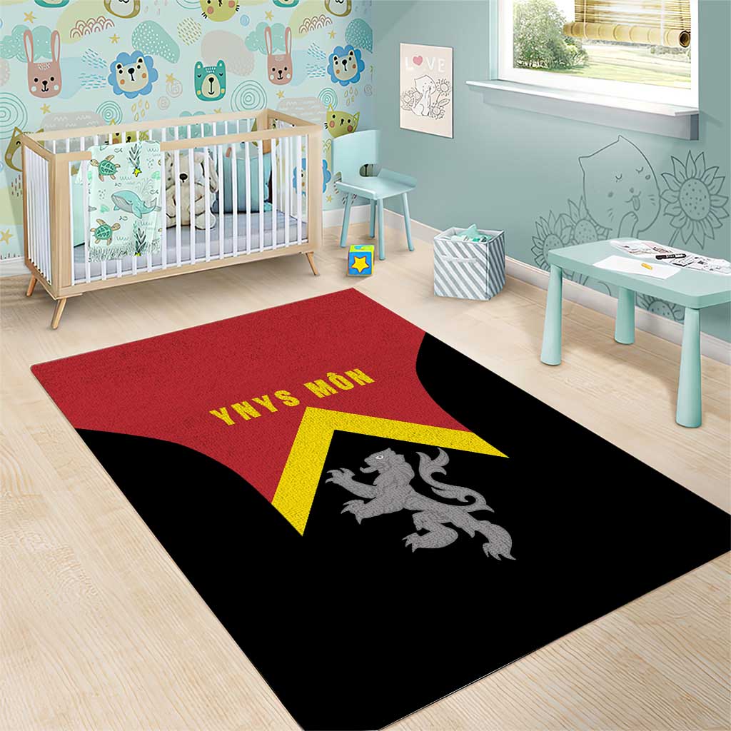 Anglesey Wales Area Rug Ynys Mon Welsh Lion Flag Design - Wonder Print Shop