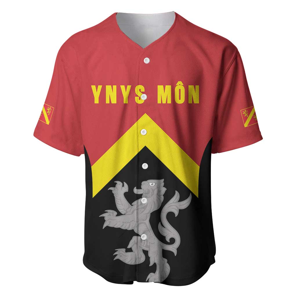 Personalised Anglesey Wales Baseball Jersey Ynys Mon Welsh Lion Flag Design - Wonder Print Shop