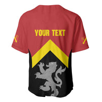 Personalised Anglesey Wales Baseball Jersey Ynys Mon Welsh Lion Flag Design - Wonder Print Shop