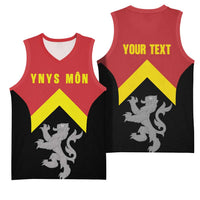 Personalised Anglesey Wales Basketball Jersey Ynys Mon Welsh Lion Flag Design - Wonder Print Shop
