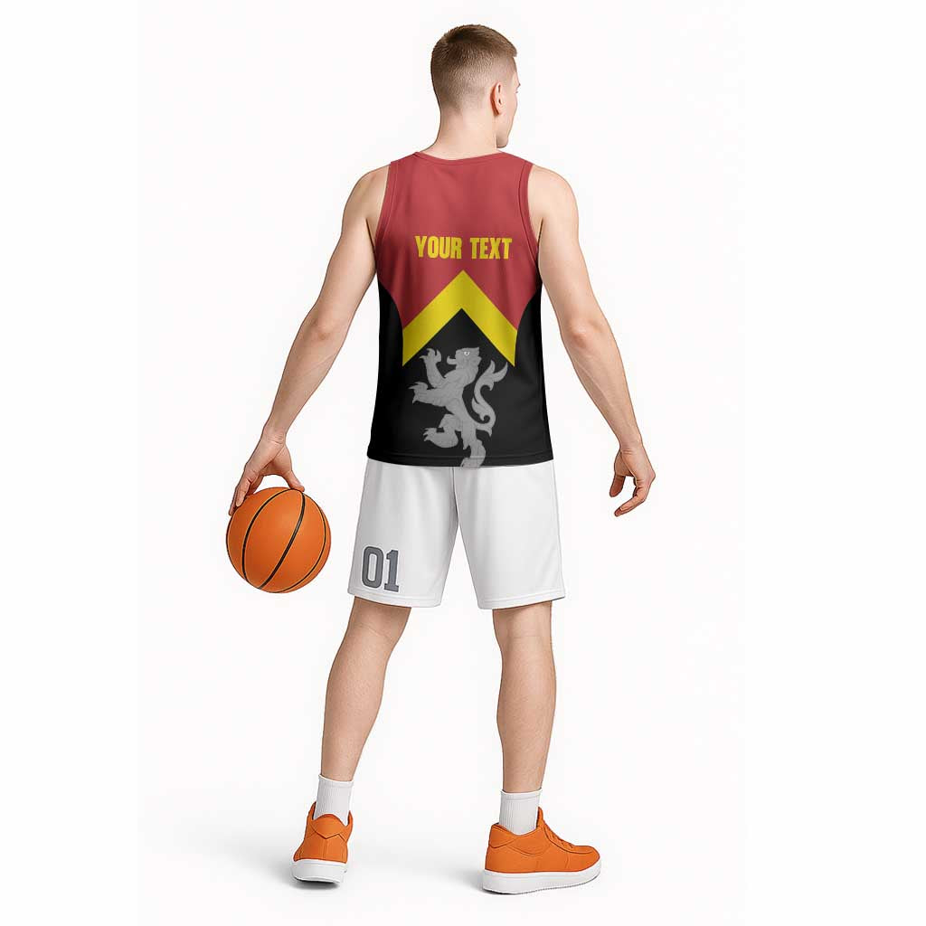 Personalised Anglesey Wales Basketball Jersey Ynys Mon Welsh Lion Flag Design - Wonder Print Shop