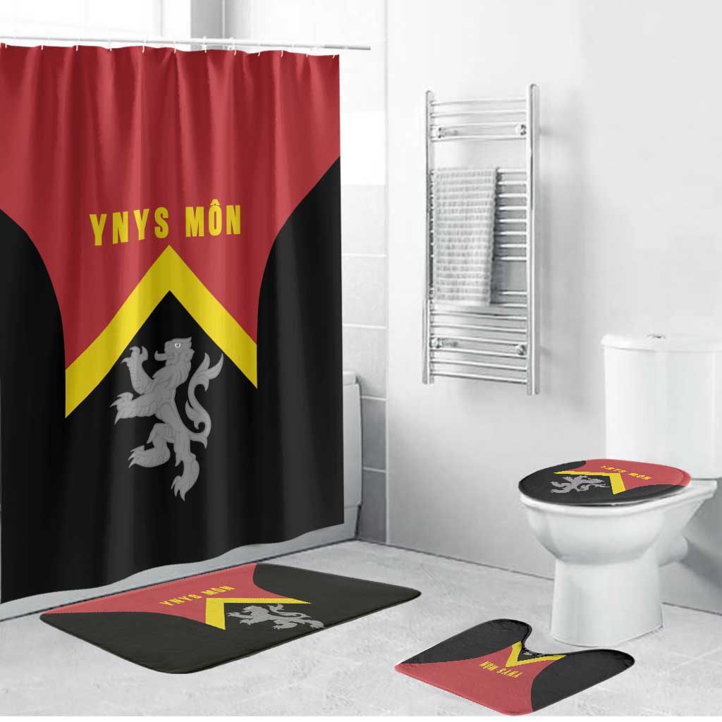 Anglesey Wales Bathroom Set Ynys Mon Welsh Lion Flag Design - Wonder Print Shop