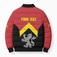 Personalised Anglesey Wales Bomber Puffer Jacket Ynys Mon Welsh Lion Flag Design - Wonder Print Shop