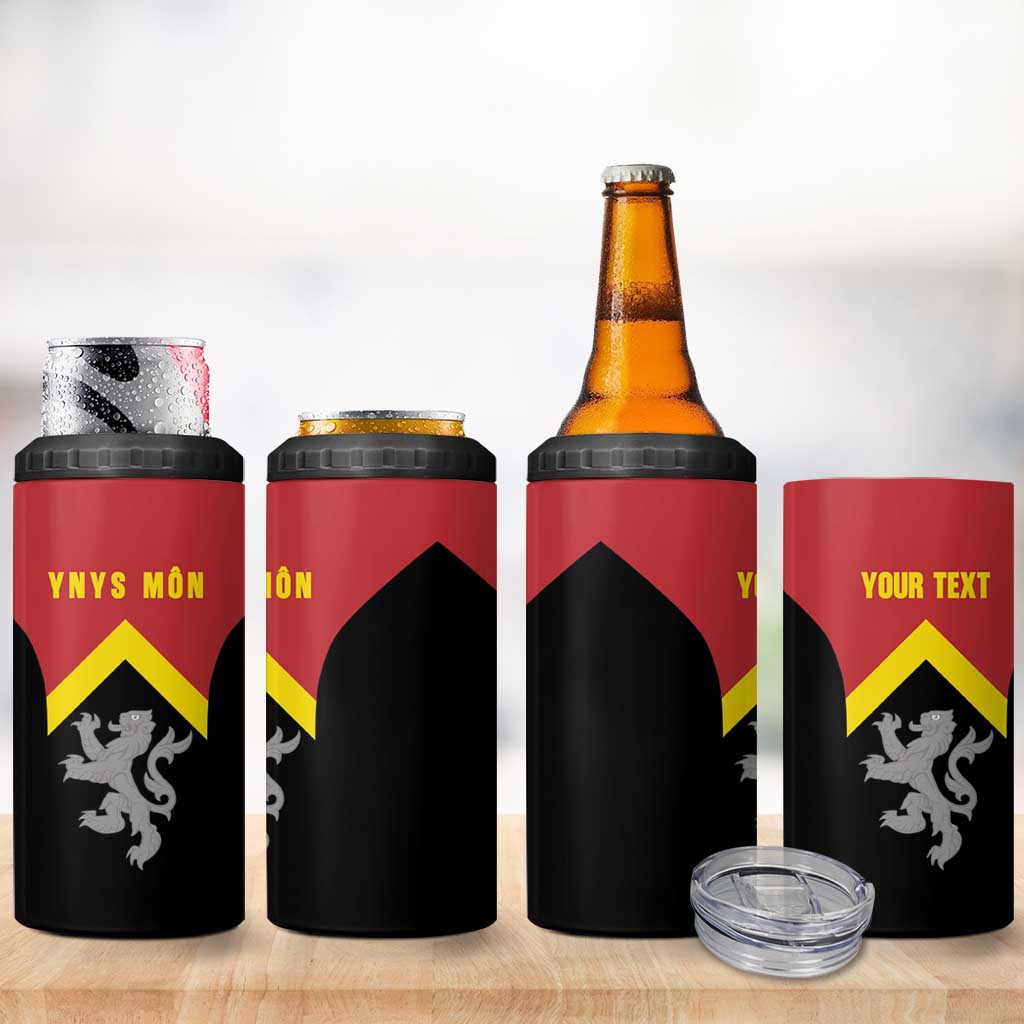 Personalised Anglesey Wales 4 in 1 Can Cooler Tumbler Ynys Mon Welsh Lion Flag Design - Wonder Print Shop