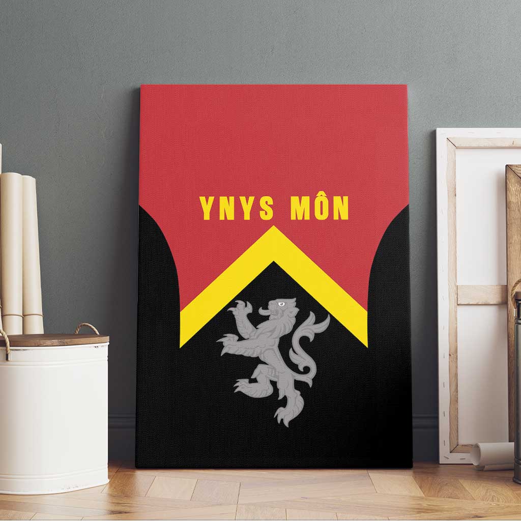 Anglesey Wales Canvas Wall Art Ynys Mon Welsh Lion Flag Design - Wonder Print Shop