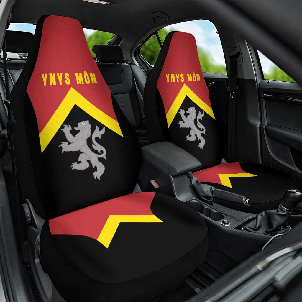 Anglesey Wales Car Seat Cover Ynys Mon Welsh Lion Flag Design - Wonder Print Shop