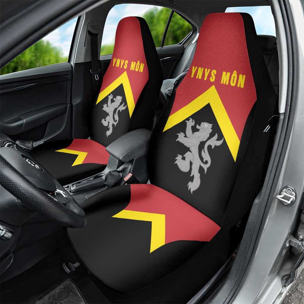 Anglesey Wales Car Seat Cover Ynys Mon Welsh Lion Flag Design - Wonder Print Shop