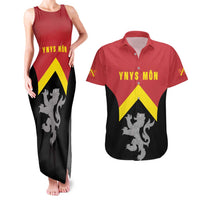 Personalised Anglesey Wales Couples Matching Tank Maxi Dress and Hawaiian Shirt Ynys Mon Welsh Lion Flag Design - Wonder Print Shop