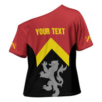 Personalised Anglesey Wales Cross Shoulder Shirt Ynys Mon Welsh Lion Flag Design - Wonder Print Shop