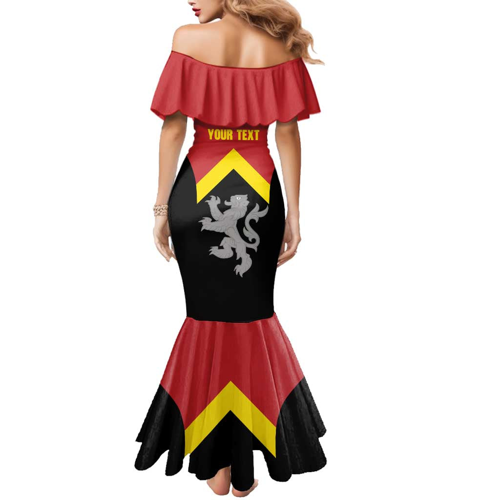 Personalised Anglesey Wales Family Matching Mermaid Dress and Hawaiian Shirt Ynys Mon Welsh Lion Flag Design - Wonder Print Shop